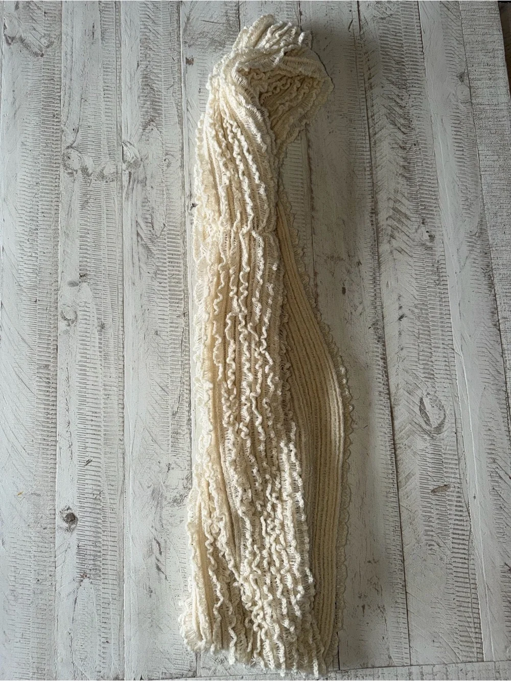 Cream Chunky Knit Infinity Scarf